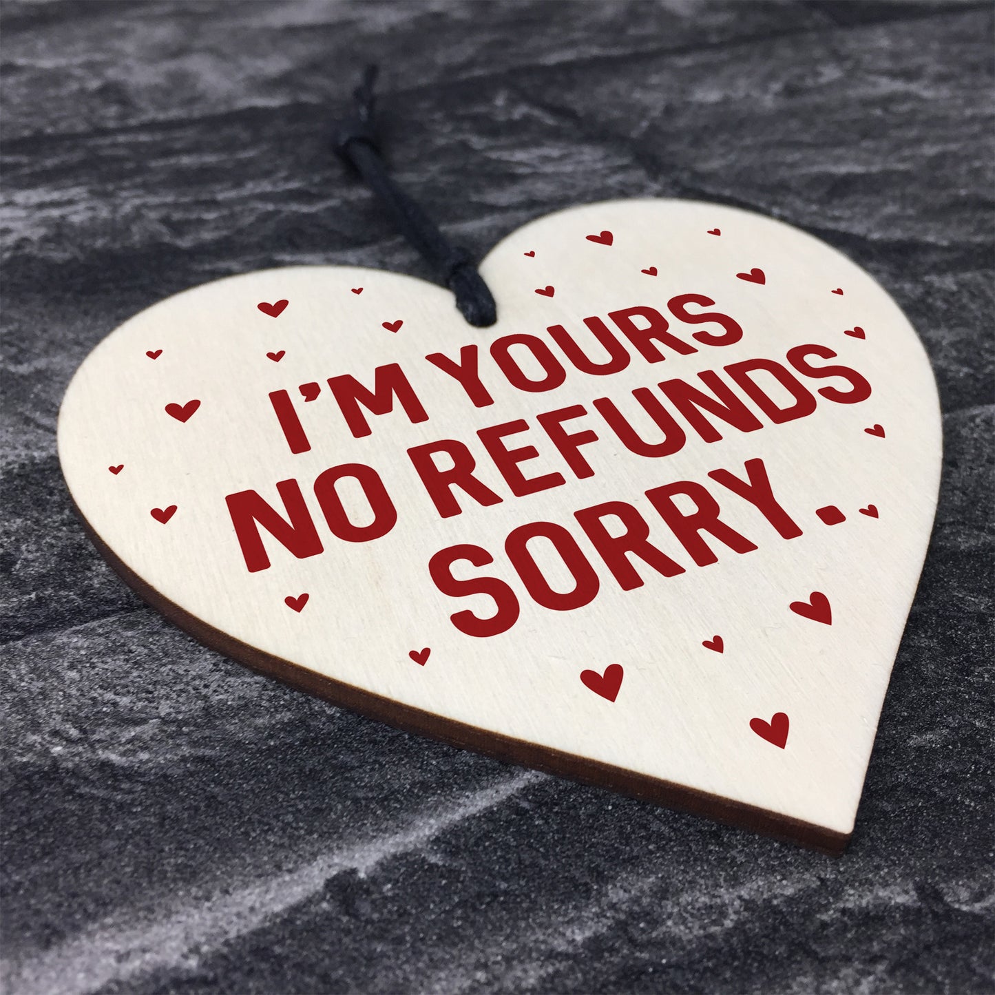 Funny Gift For Boyfriend Girlfriend Husband Wife Wood Heart