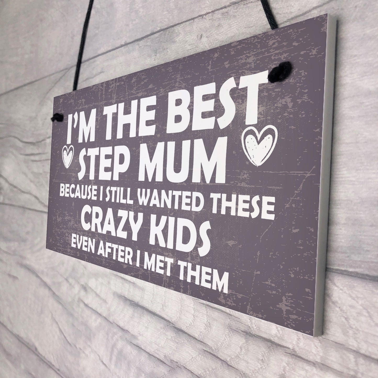 Best Stepmum Crazy Kids Novelty Hanging Plaque Gifts For Mum