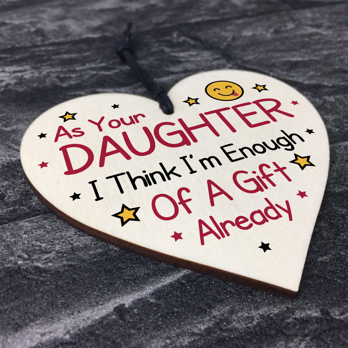 Funny Joke Birthday Gift For Mum Dad Wood Heart Daughter Gift