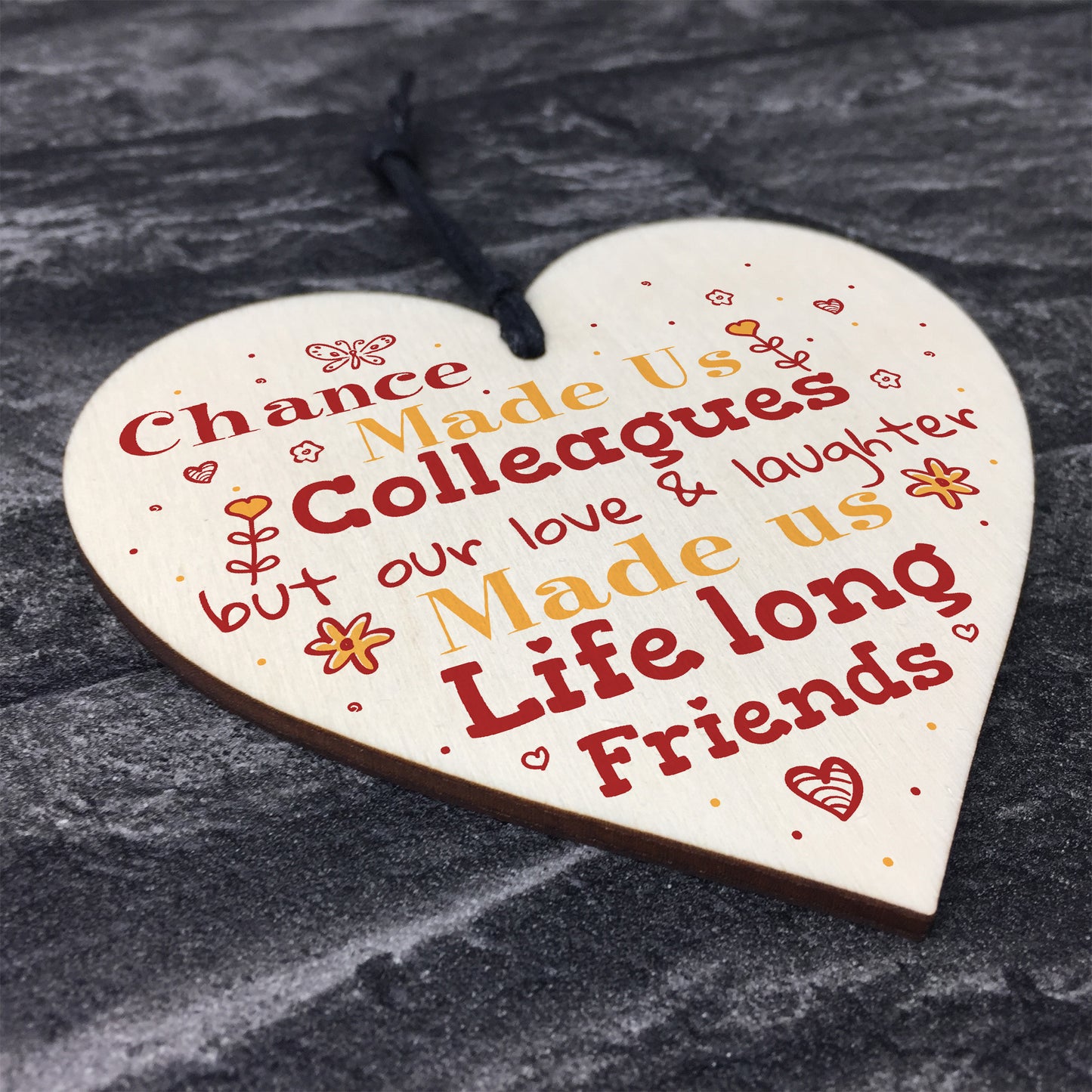 Handmade Chance Made Us Colleagues Wooden Heart Plaque Friend