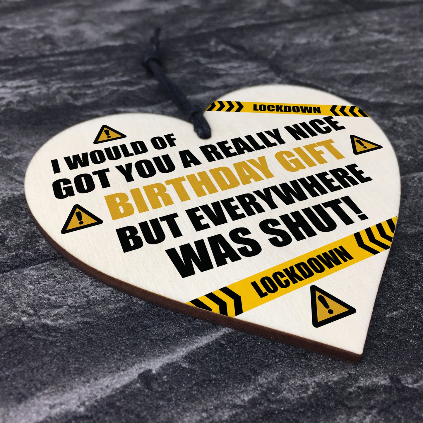 Funny Quarantine Isolation Birthday Gift Wooden Heart Dad Mum