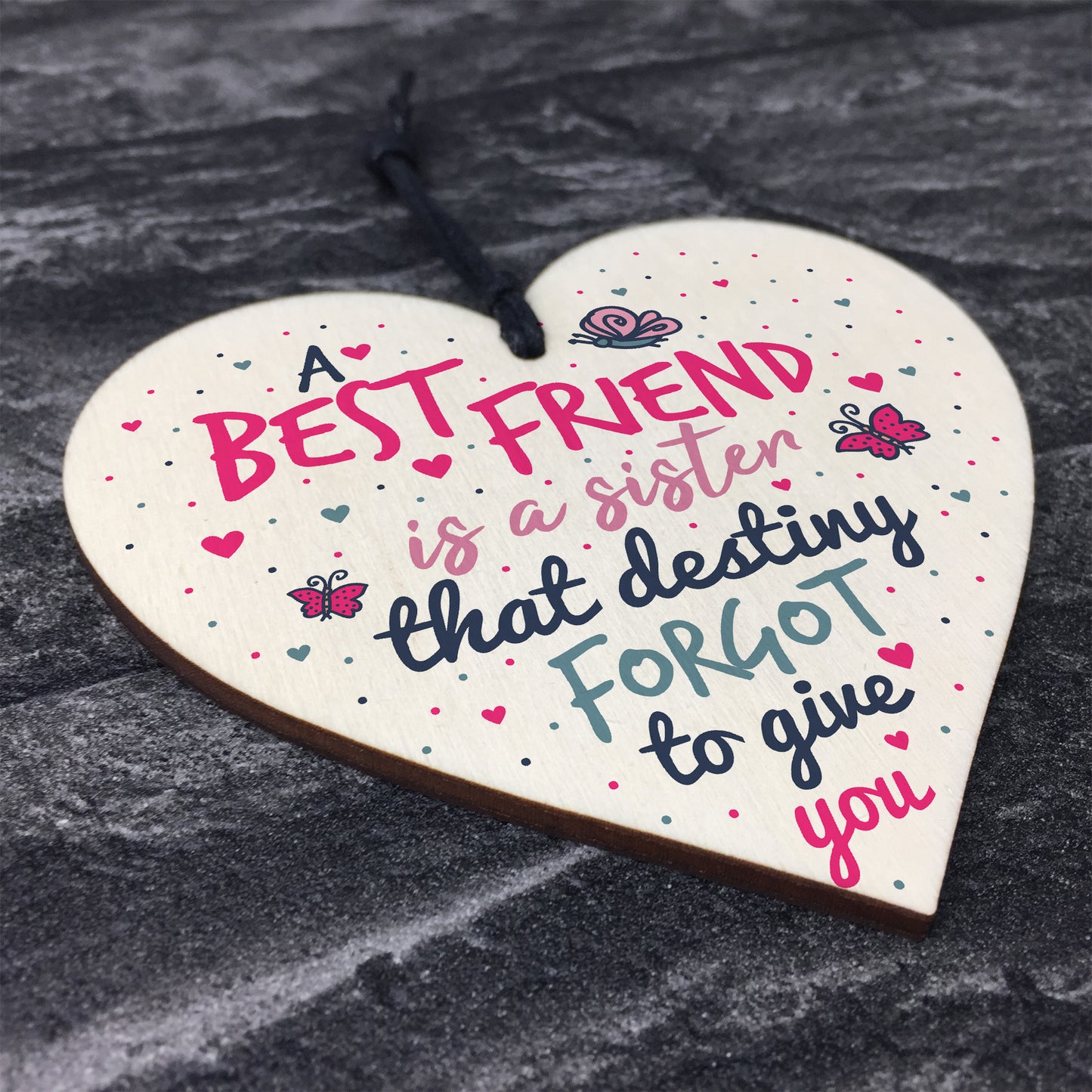 A Best FRIEND Sister Gifts Wood Heart Christmas Friendship Gift