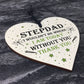 Novelty Step Dad Gift Wood Heart Thankyou Gift From Daughter Son
