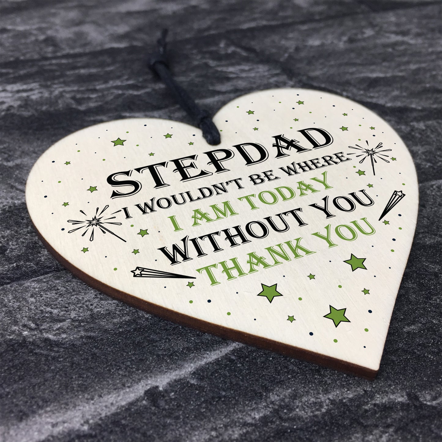 Novelty Step Dad Gift Wood Heart Thankyou Gift From Daughter Son