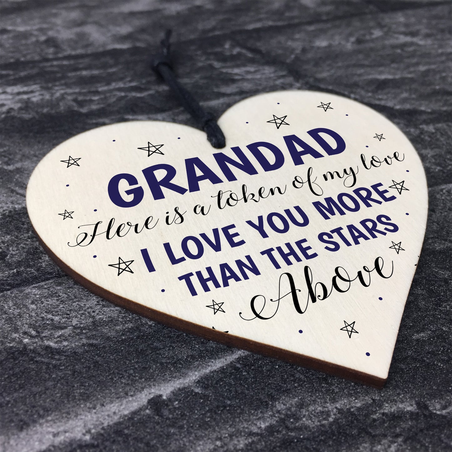 Grandad Gift From Grandchildren Wood Heart Novelty Fathers Day