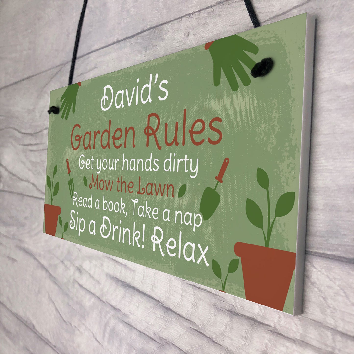 PERSONALISED Garden Rules Sign Shed Sign Summer House Plaque