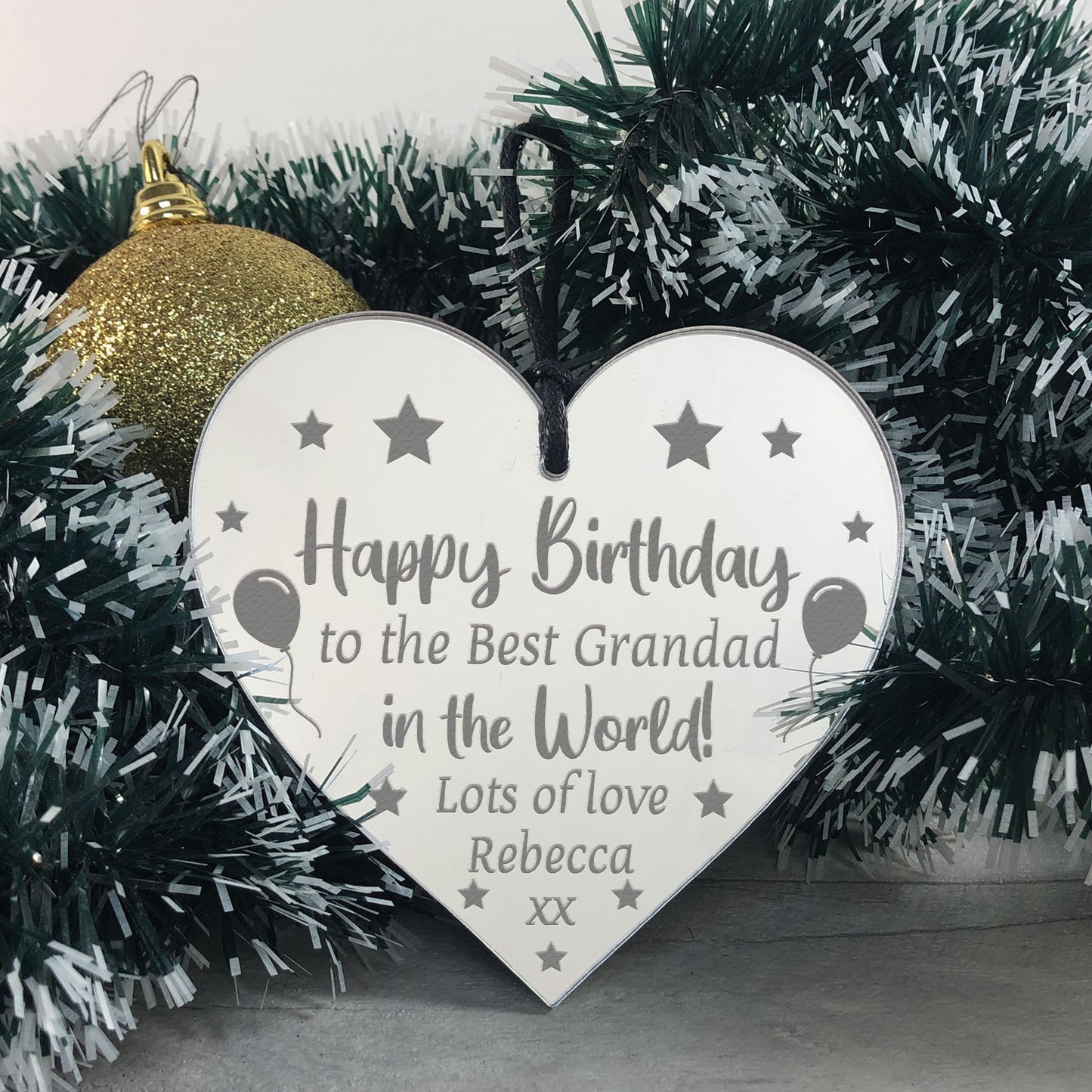 Novelty Grandad Birthday Gifts Engraved Heart Personalised Gift