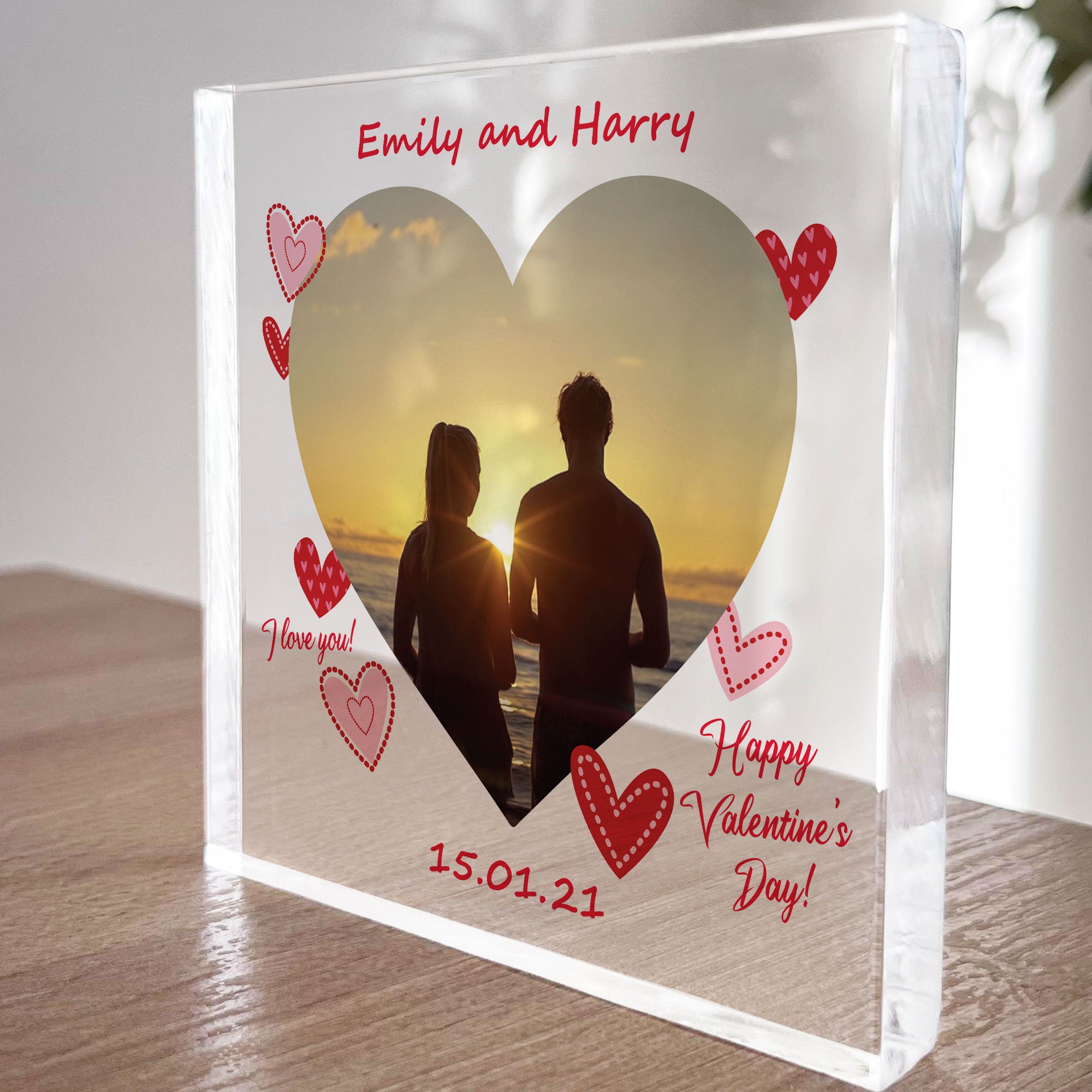Personalised Valentines Gifts For Boyfriend Girlfriend Plaque Red Ocean Gifts