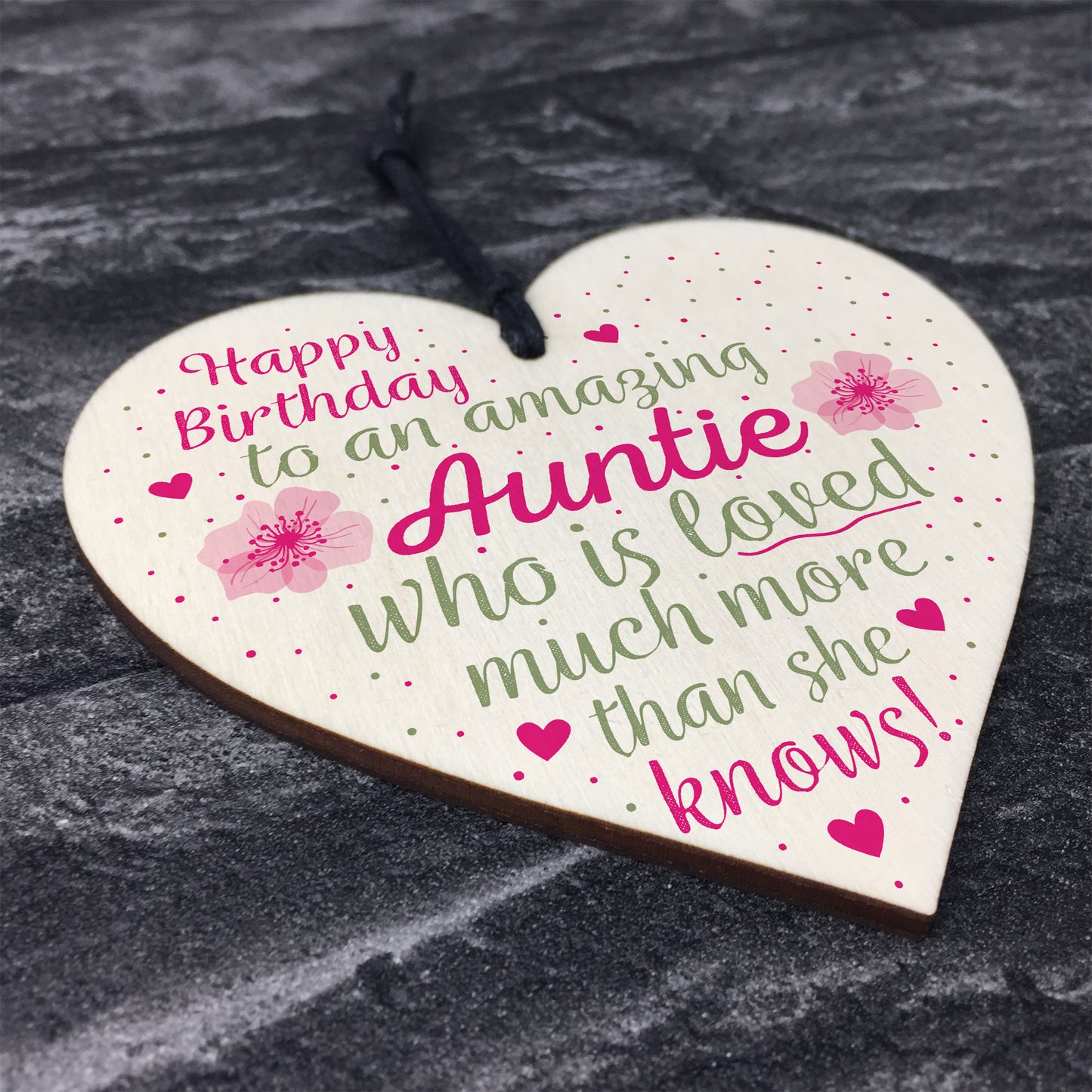 Birthday Gifts For Auntie Thank You Wooden Heart Plaque Sign