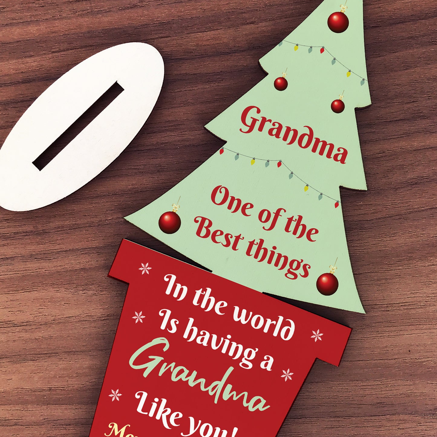 Christmas Gift For Grandma Wood Christmas Tree Thank You Gift