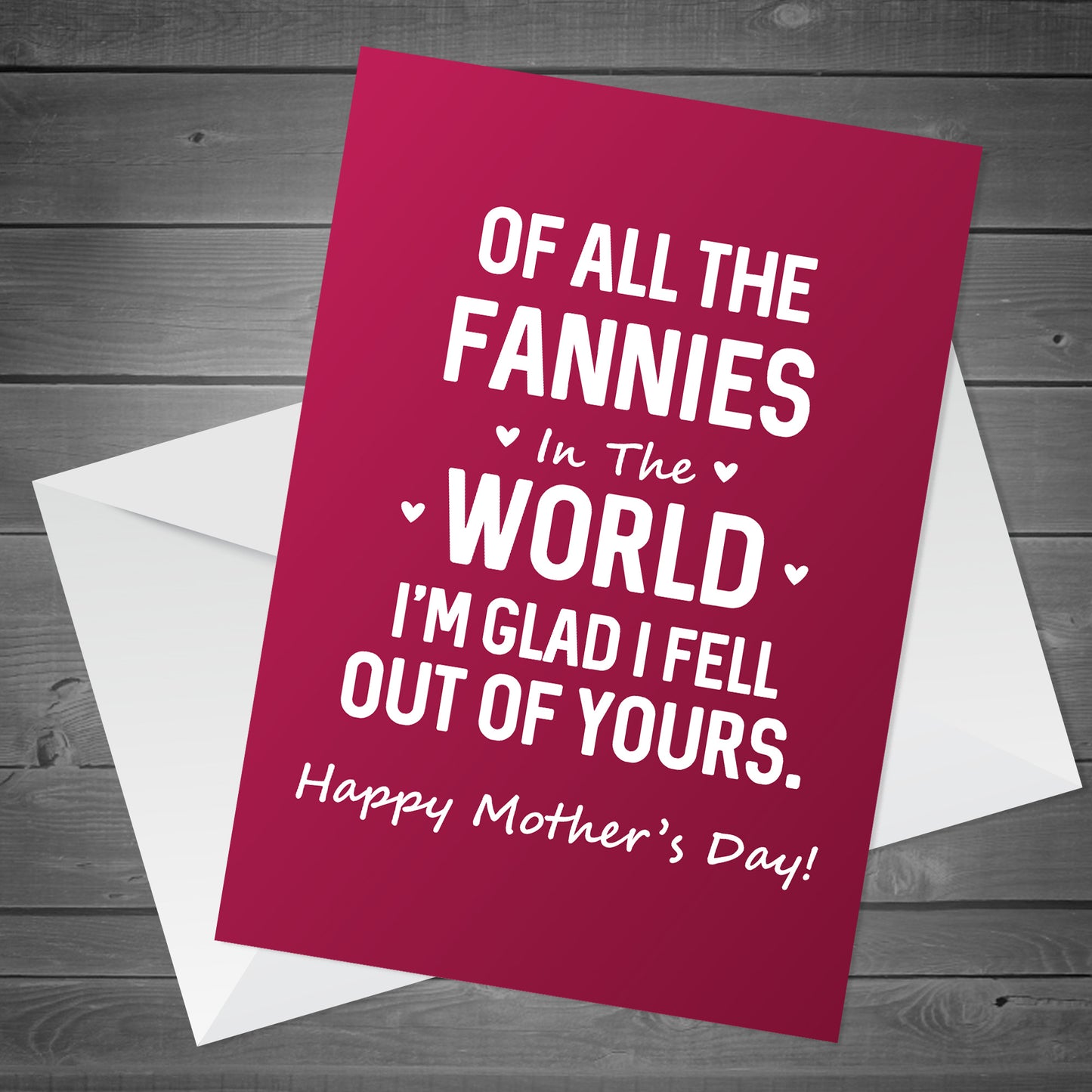 Funny Mothers Day Card For Mum Wooden Heart Mother's Day Gift