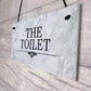 The Toilet Sign Marble Theme Hanging Bathroom Toilet Loo Sign