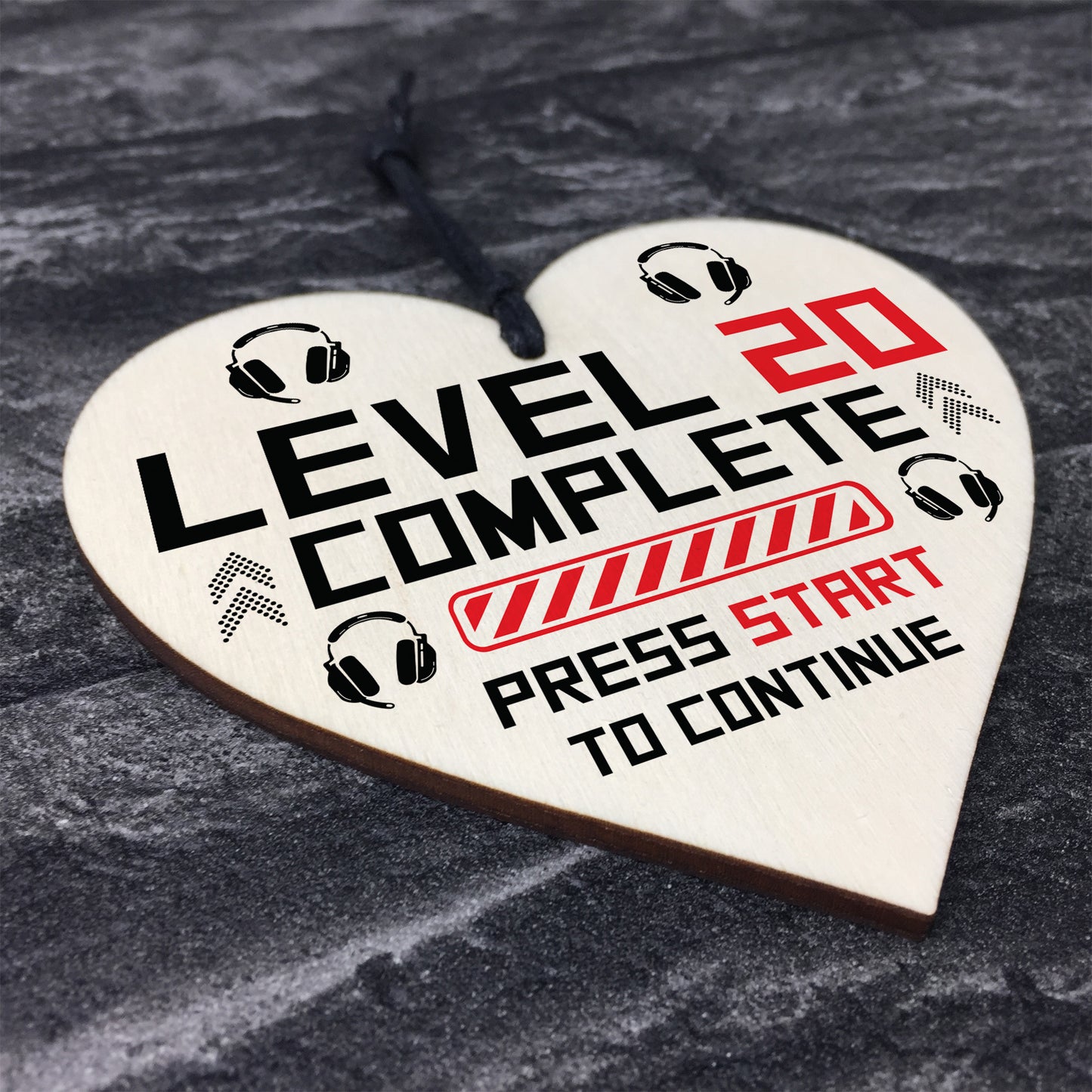 20th Birthday Gamer Gift Wood Heart Novelty 20th Birthday Gifts