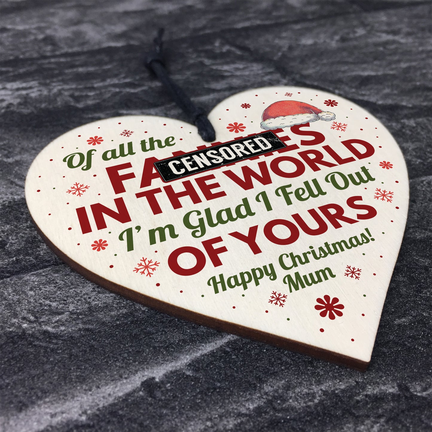 Happy Christmas Rude Gift For Mum Hanging Tree Decoration Bauble