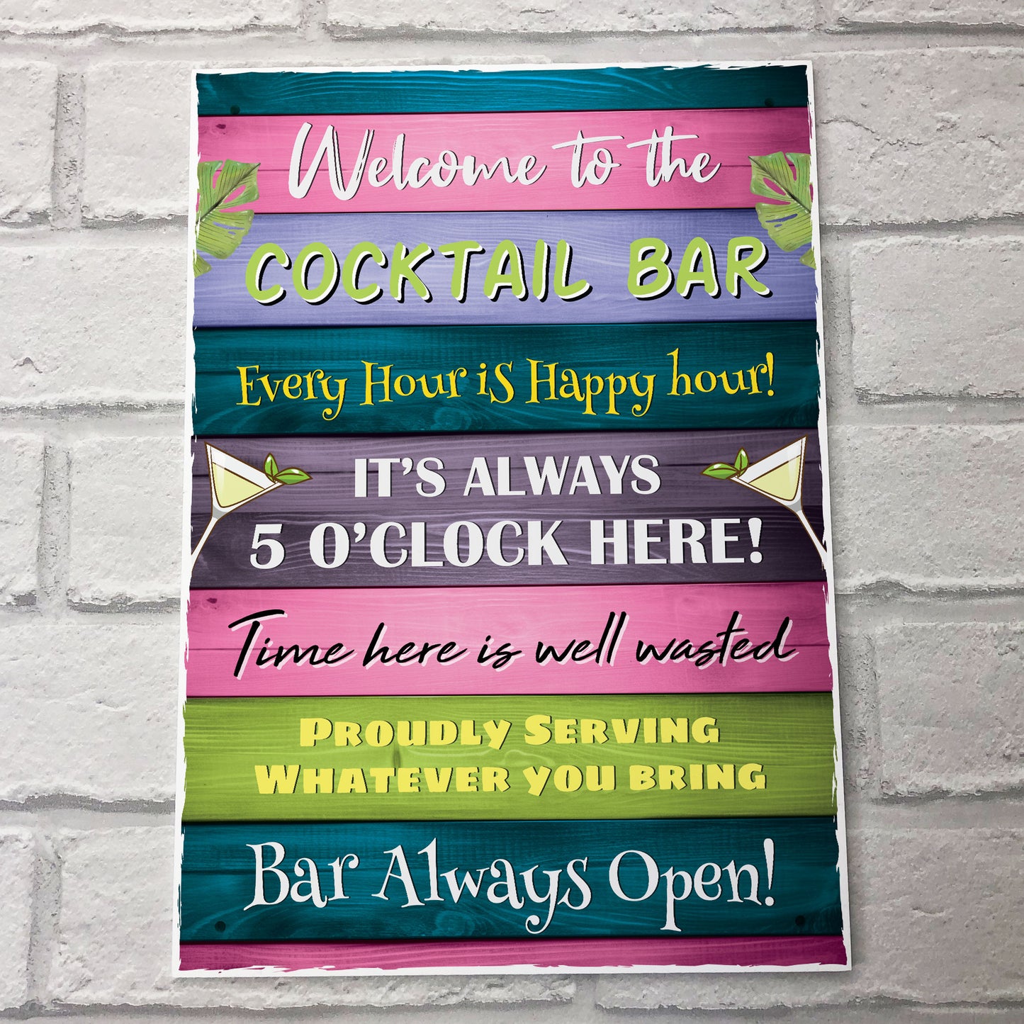Cocktail Bar Welcome Plaque Bar Accessories Garden Bar Home