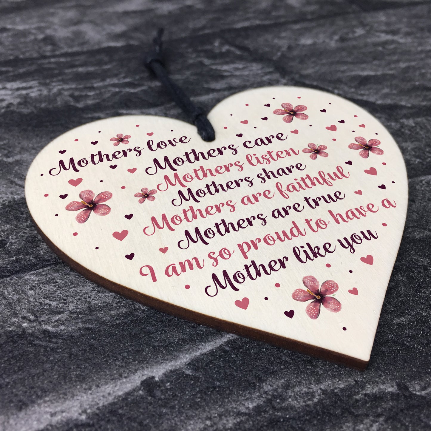Mother's Day Gift Mother's Day Card Wooden Heart Gift For Mum