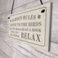 Hanging Garden Rules Sign For Garden Shed Wall Sign Home Decor