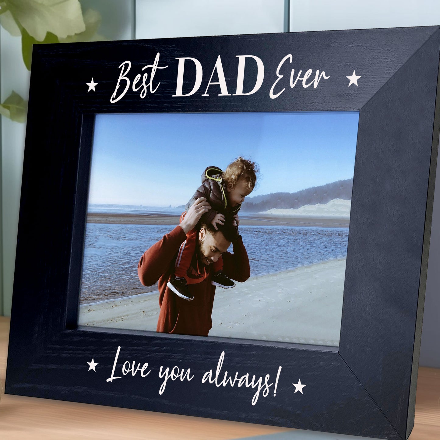 Novelty Fathers Day Birthday Gift For Dad Photo Frame Wood