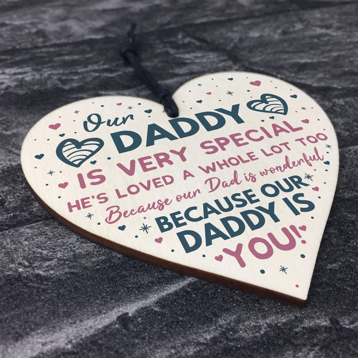 Daddy Gifts From Daughter Wooden Heart Fathers Day Gift From Son