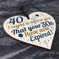 40th Birthday Men Women Funny Wooden Heart Sign Gift Friend