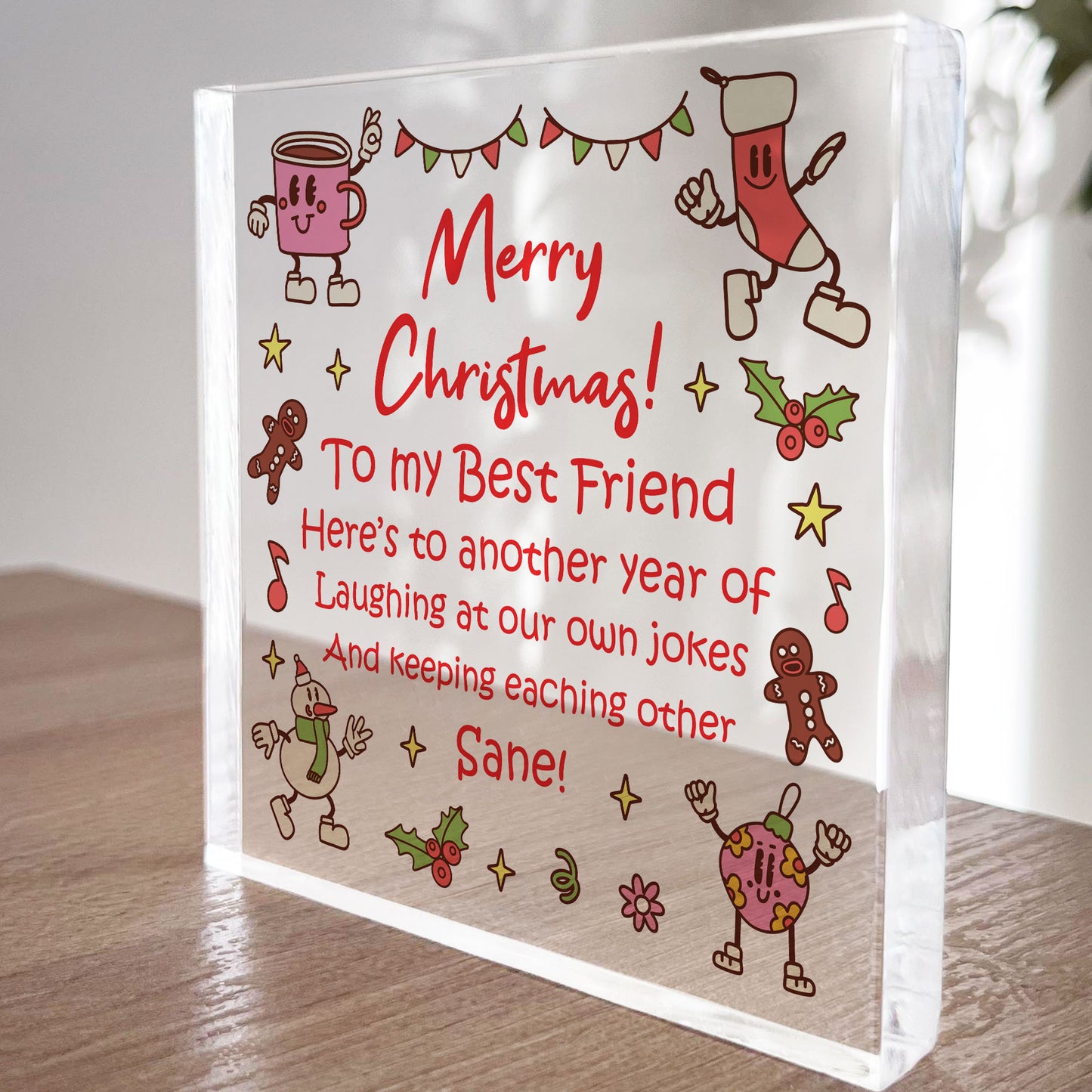Best Friend Christmas Gift For Her Acrylic Plaque Friendship