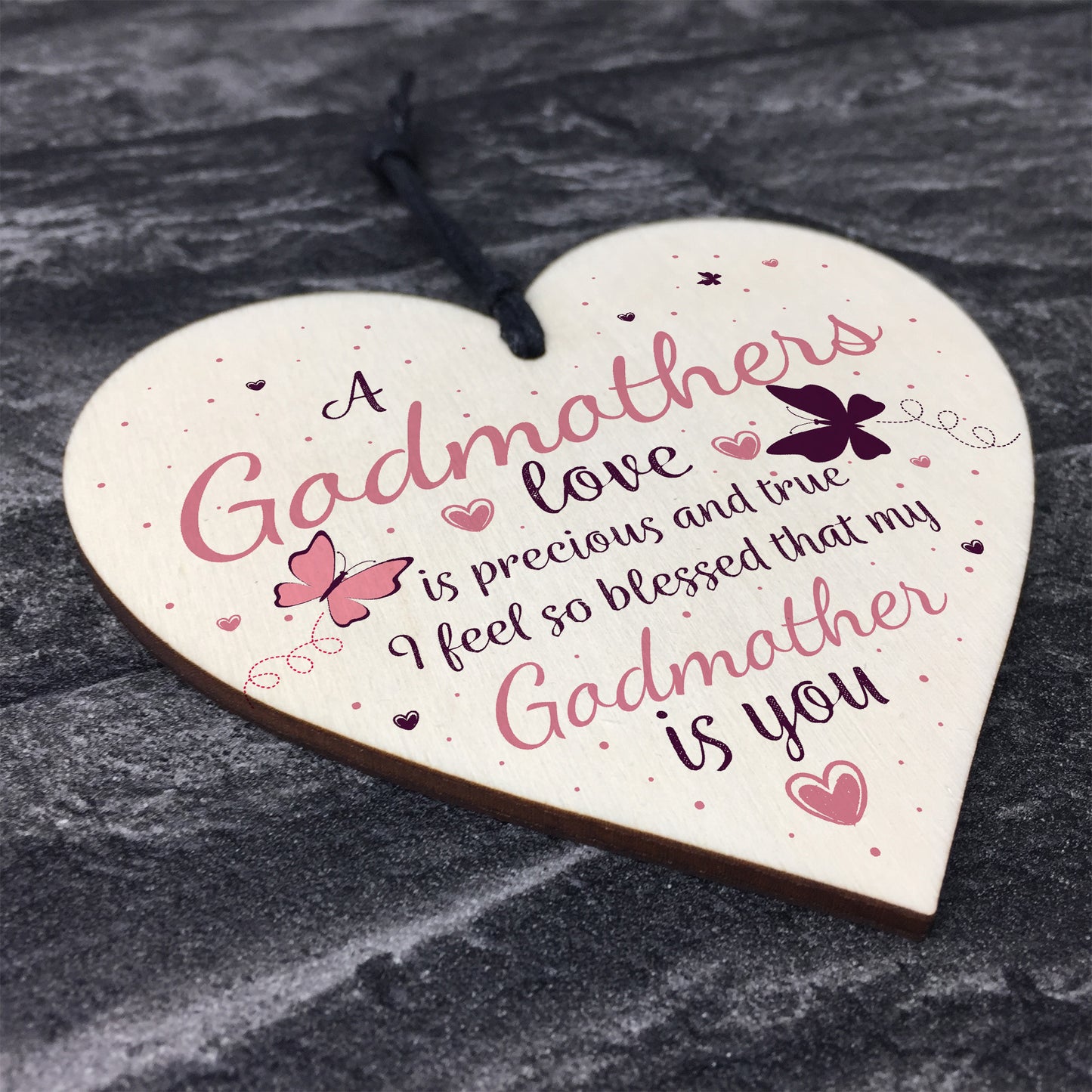 Godmothers Love Heart Plaques Sign Mothers Day Christening