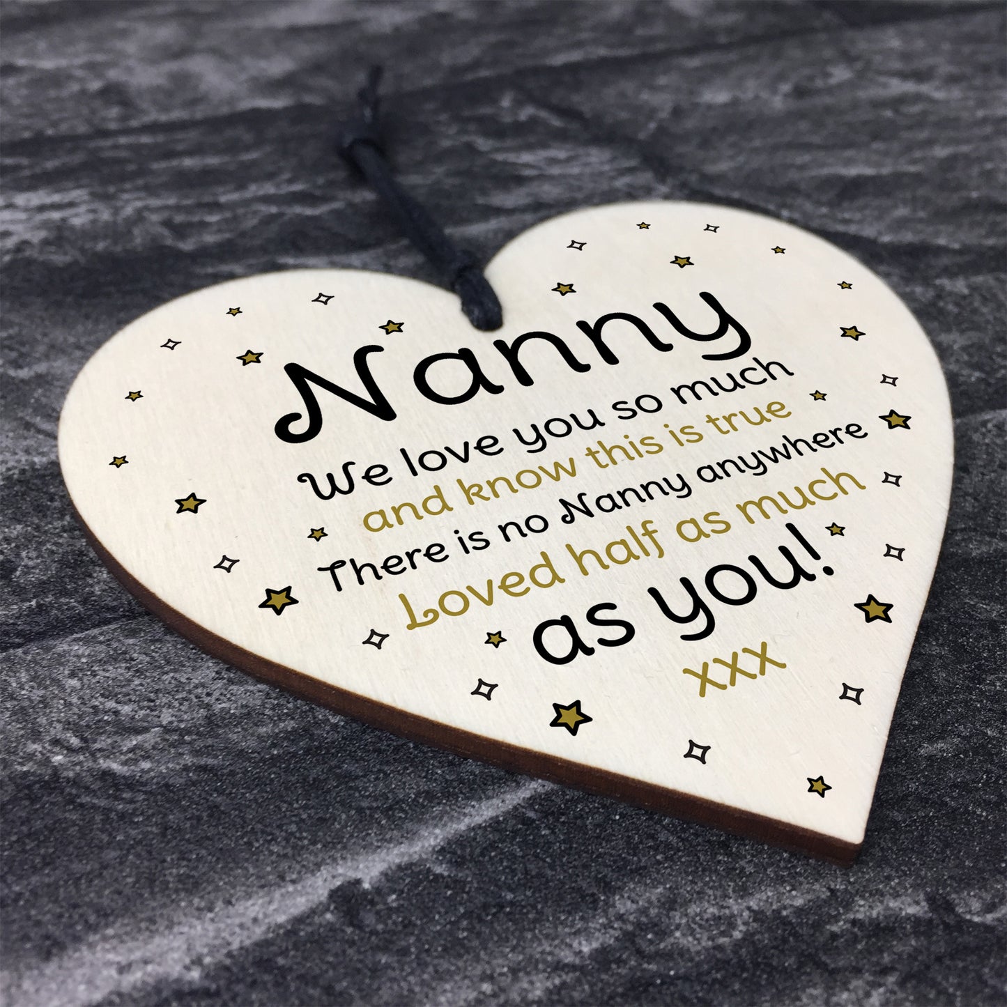 Nanny Gifts For Mothers Day Birthday Novelty Wooden Heart Gift