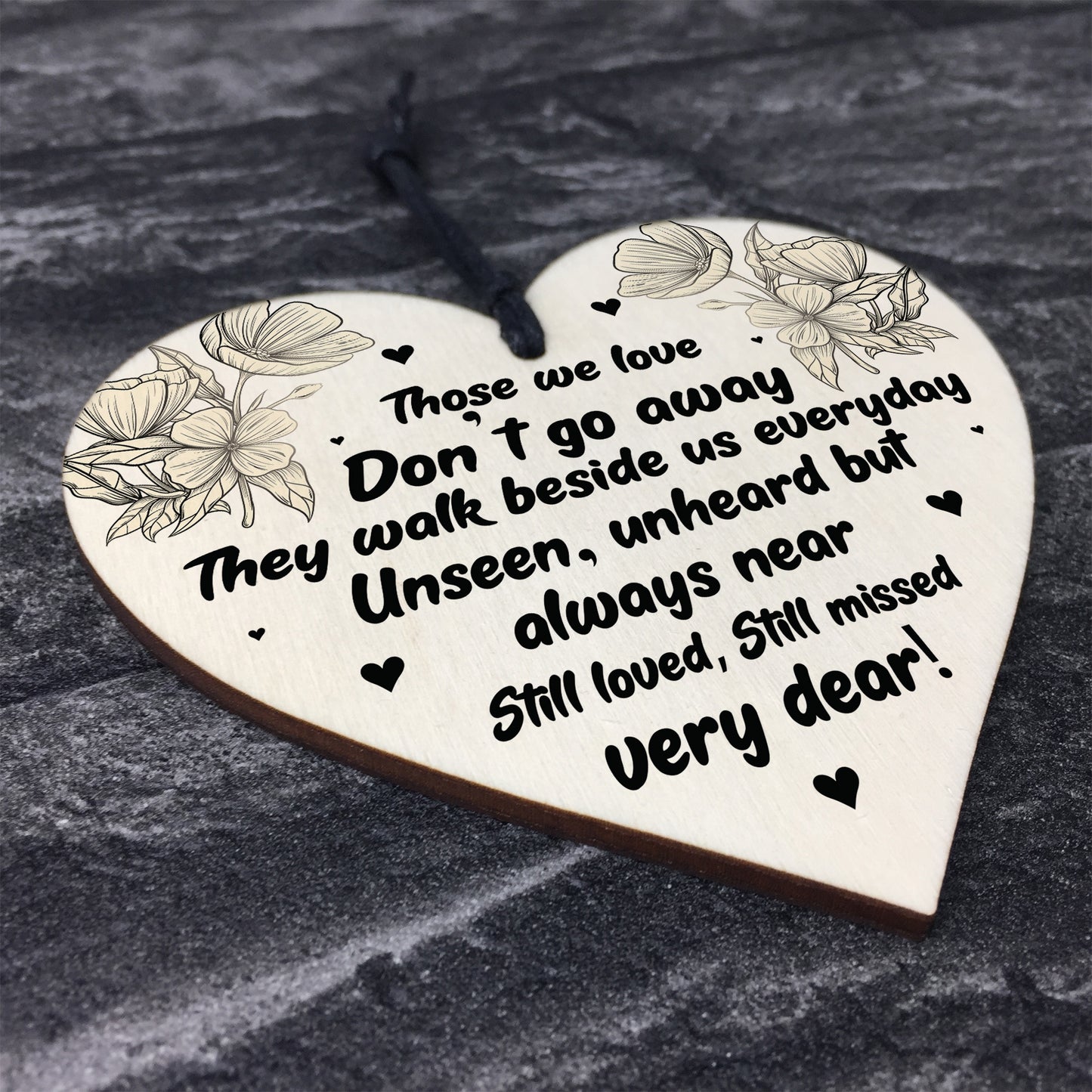 Memorial Hanging Heart Sign Bereavement Remembrance Poem Mum Dad