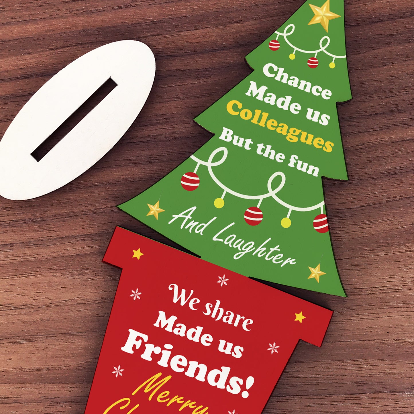 Chance Made Us Colleague Gift For Christmas Wood Christmas Tree