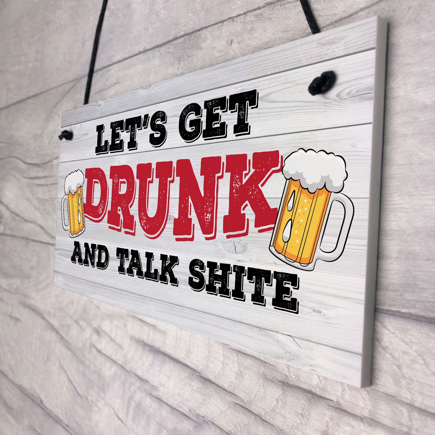 Funny GET DRUNK Bar Signs And Plaques Hanging Shed Man Cave