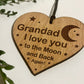 Grandad Gifts For Birthday Fathers Day Wood Engraved Heart