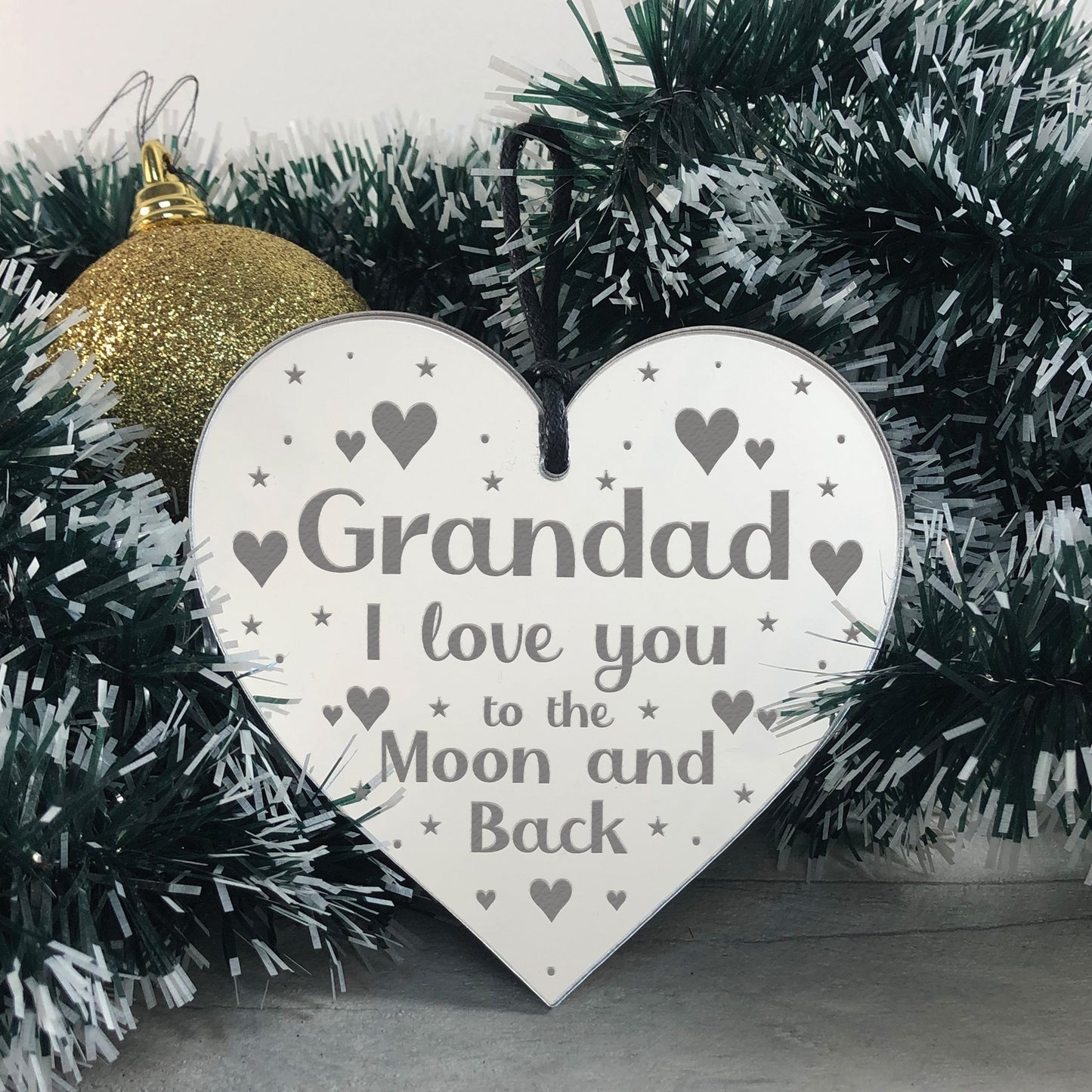 Grandad Gift Engraved Heart Love Plaque Gift From Grandchildren