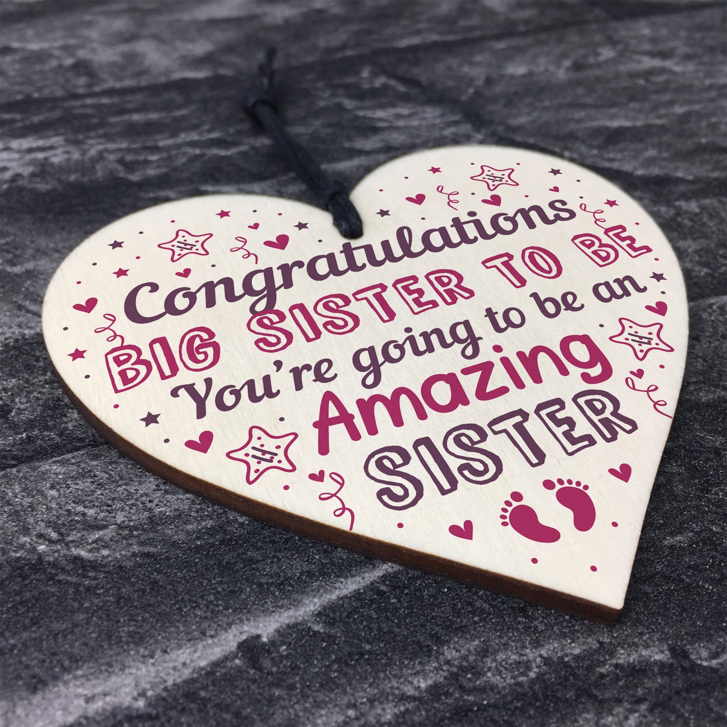 Big Sister To Be Gifts Congratulations Wooden Heart Mummy To Be