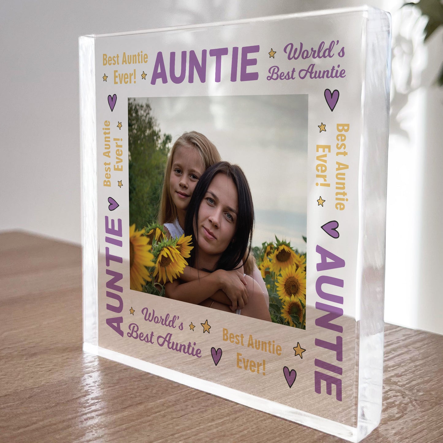 Auntie Gifts Personalised Photo Block Gift For Auntie Christmas