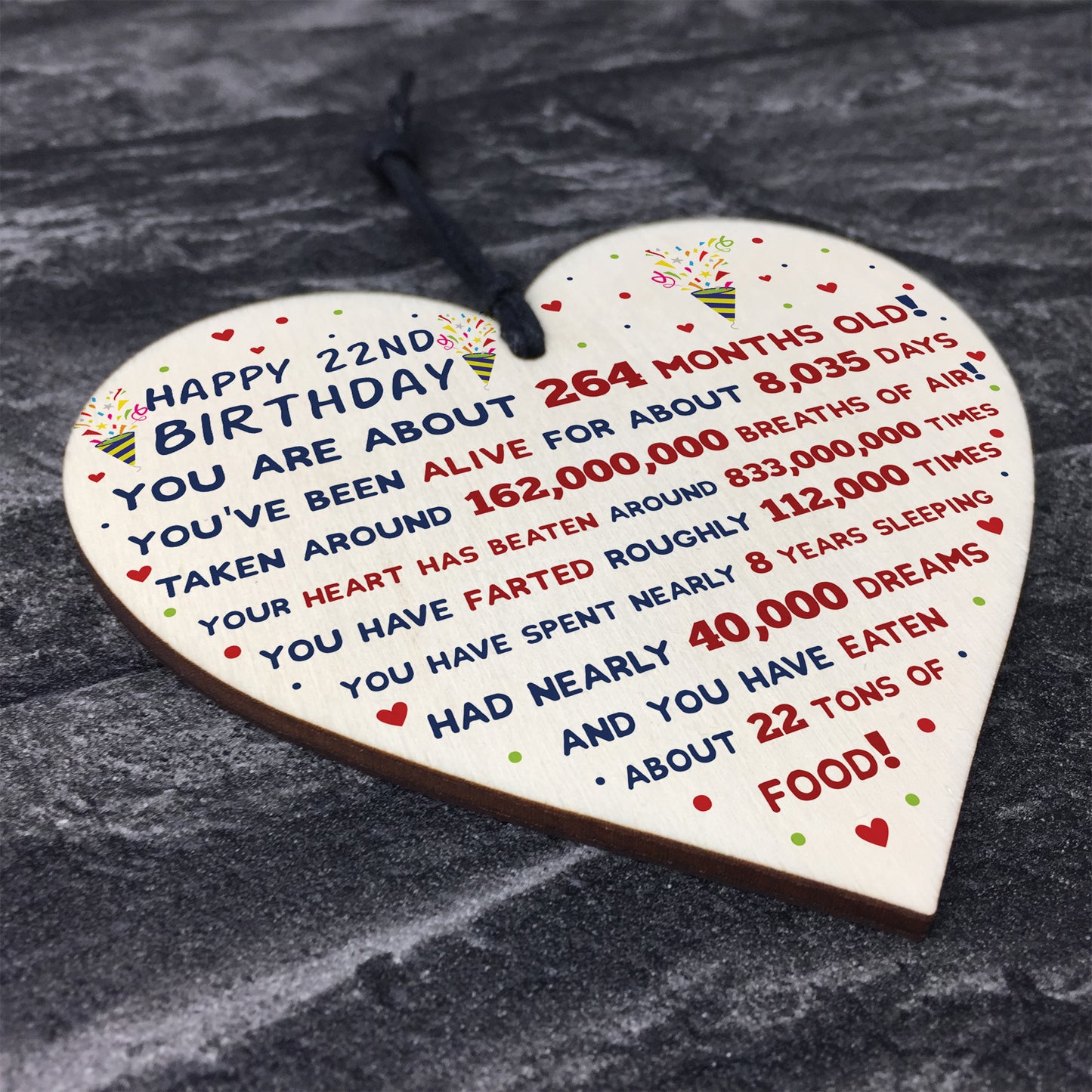 22nd Birthday Gift For Daughter Son 22nd Birthday Facts Heart